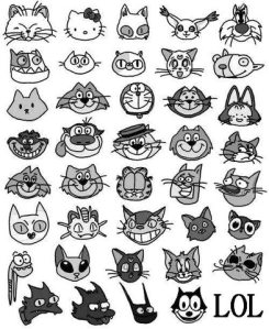 Ilustrações dos gatos mais famosos dos desenhos animados